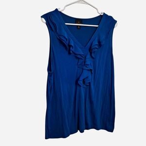 Size XL Worthington blue ruffle blouse